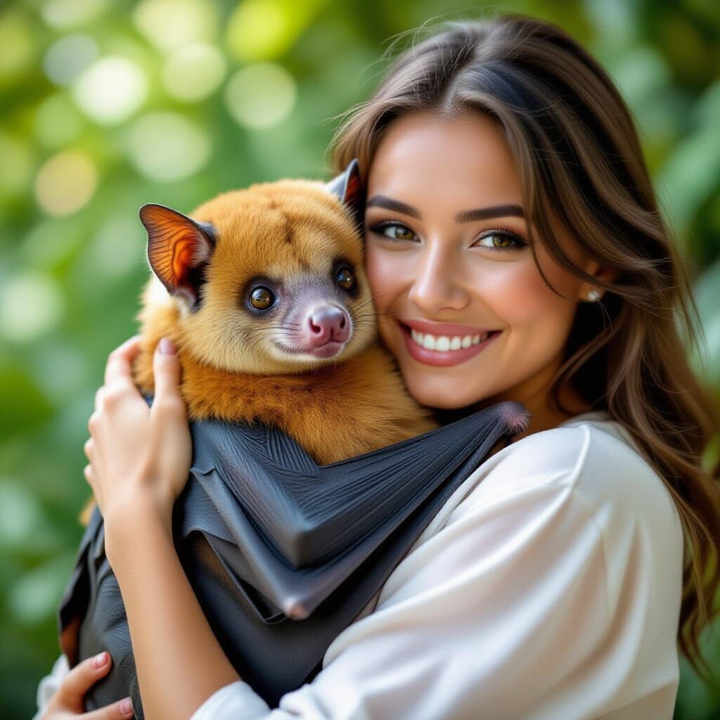 Adorable Fruit Bat Cuddles With Owner