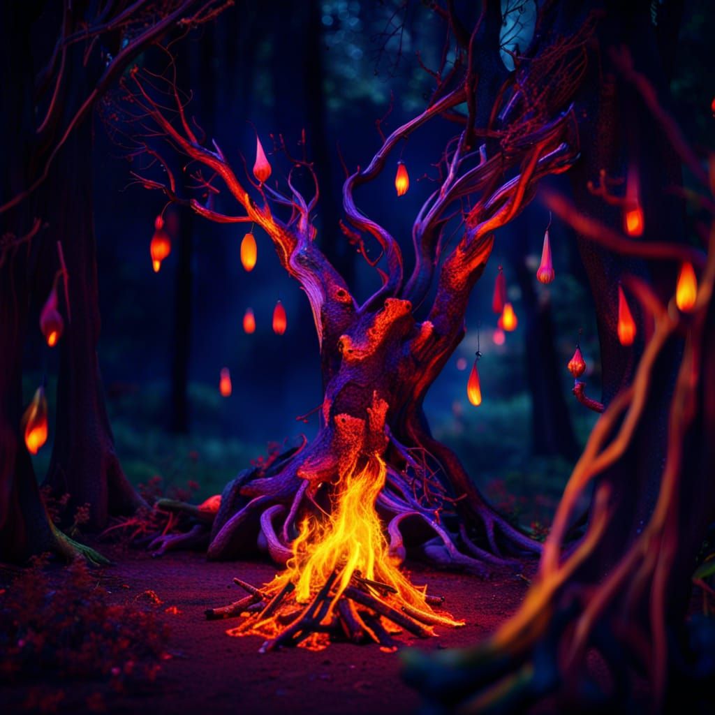 Campfire Spectacle in Vibrant Colors