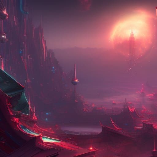 Ethereal Palace in a Fantastical Realm