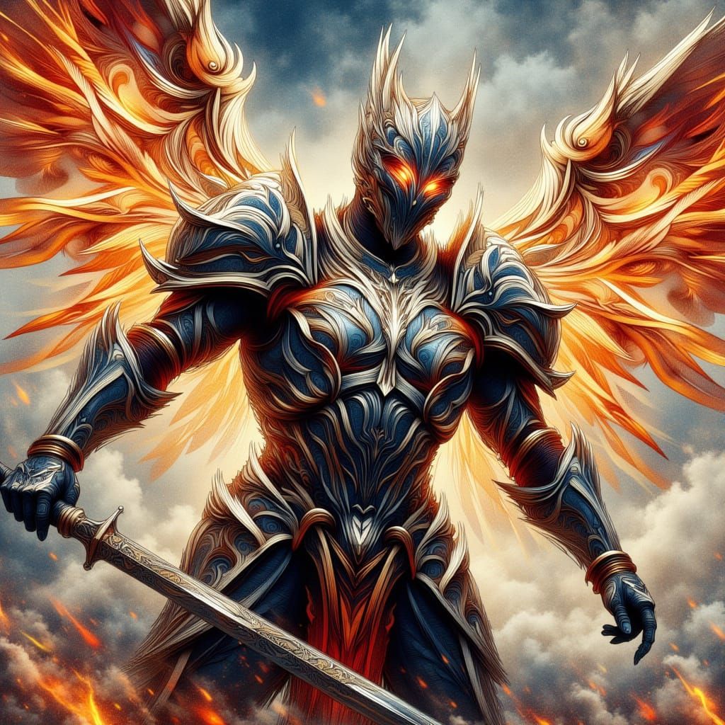 Anime Hero in Cursed Armor with Glowing Runes