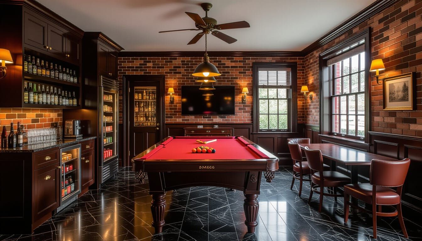 Victorian Billiards Room with Cinematic Lighting