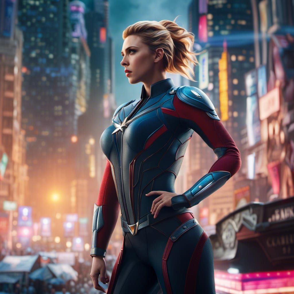 Scarlet Johansson's Portrait in Epic Cinema Style