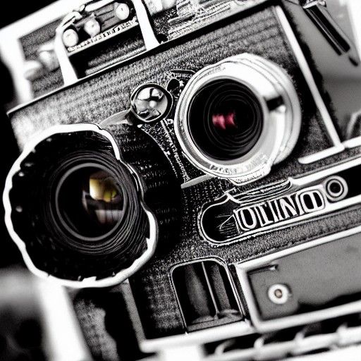 Elegant Sixties Camera in Hyper-Realistic Detail