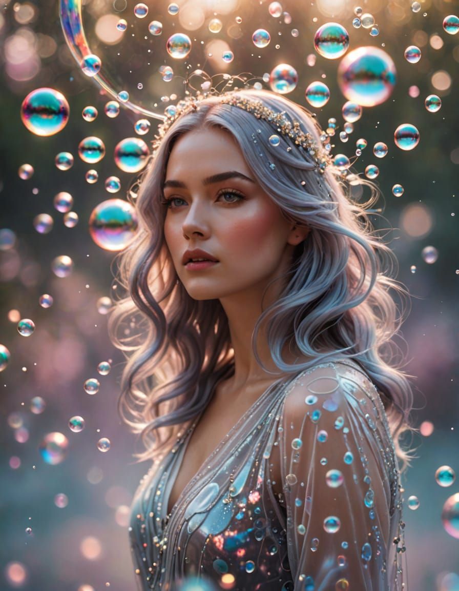 Dreamy Liquid Girl in Ethereal Beauty