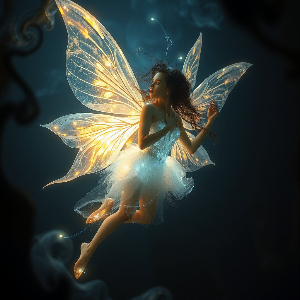 Luminescent Fairy in Dreamlike, Mystical Style