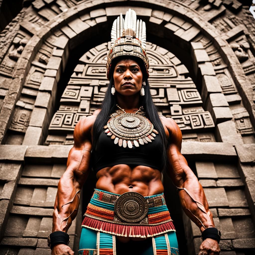 Ancient Aztec Goddess in Muscular Glory
