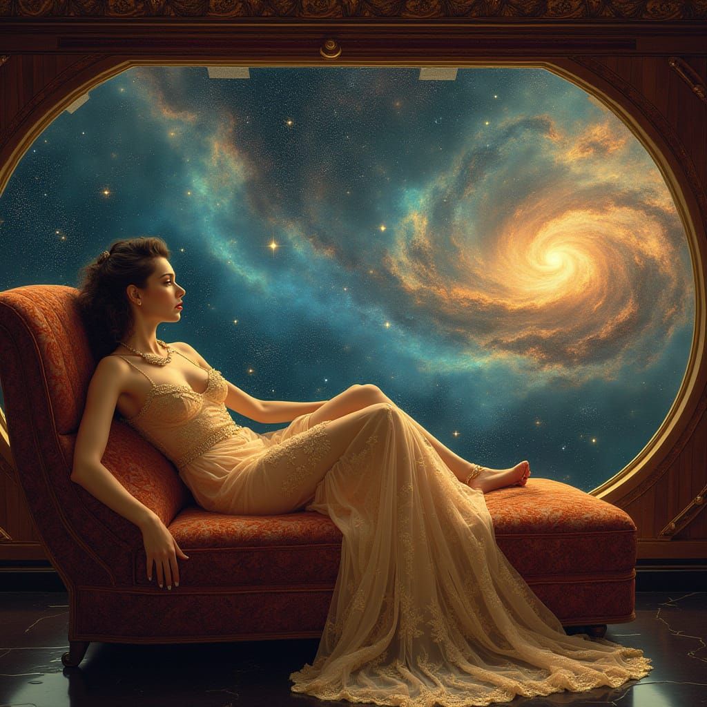 Stellar Courtesan in Art Nouveau Style