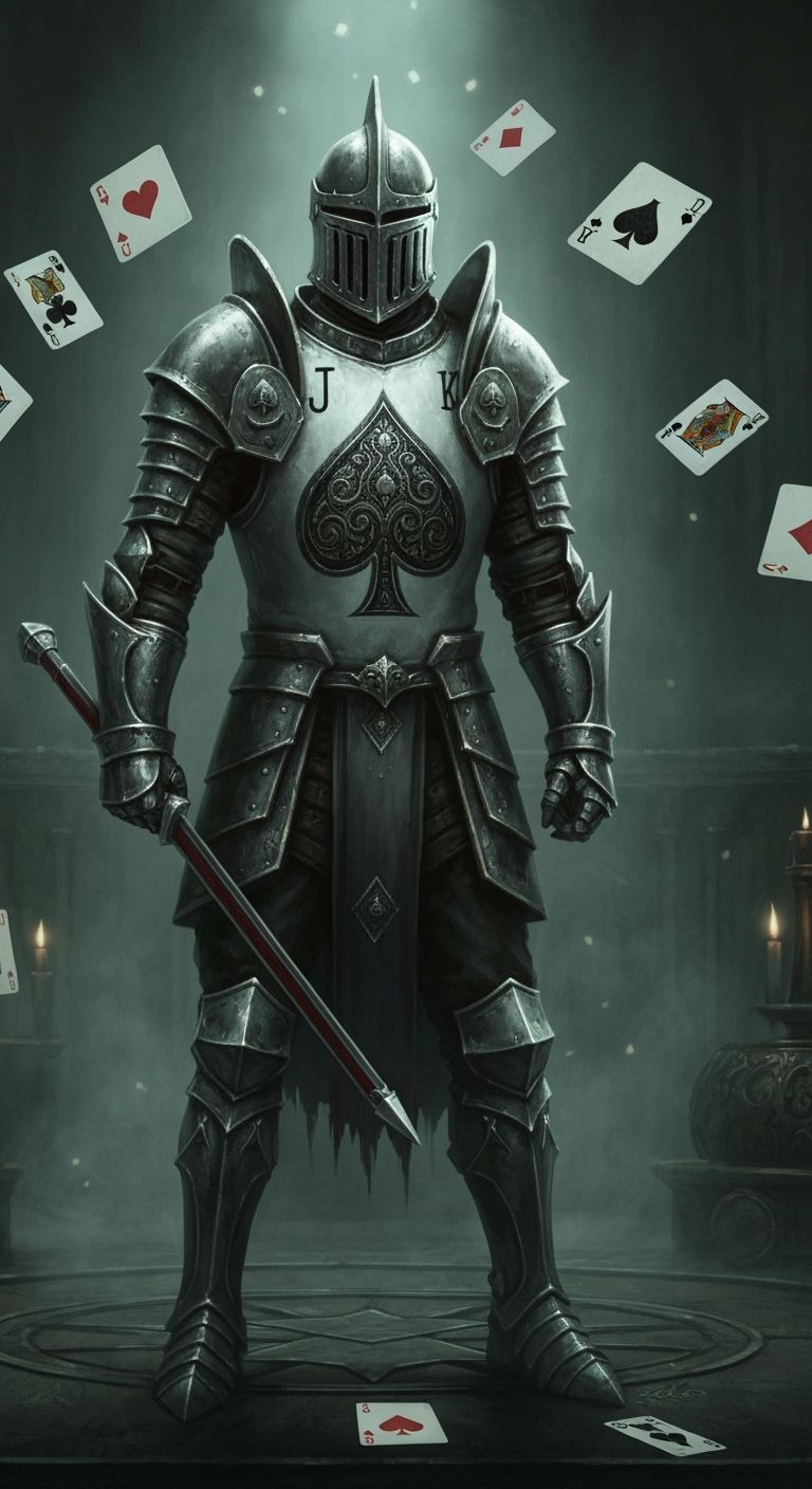 Dark Knight as Jack of Spades in Fantasy Poker Game