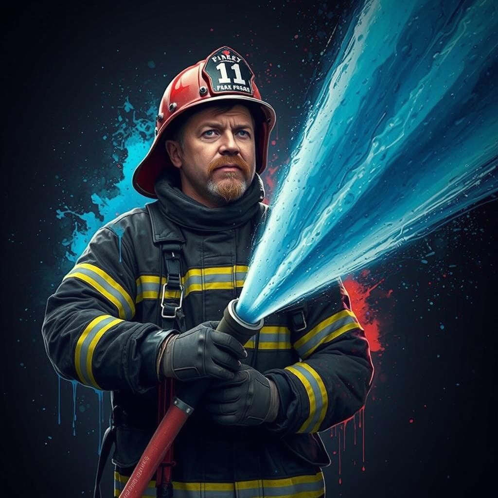 Firefighter Water Splatter