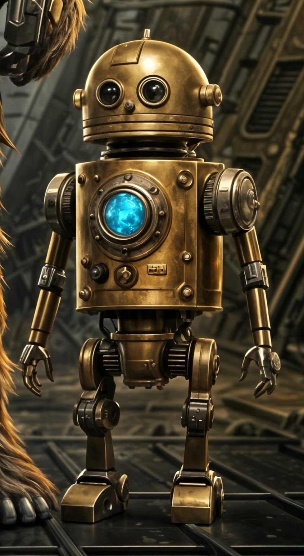 Wookie and Robot Ally in Cyberpunk Steam Punk Battle Ready S...