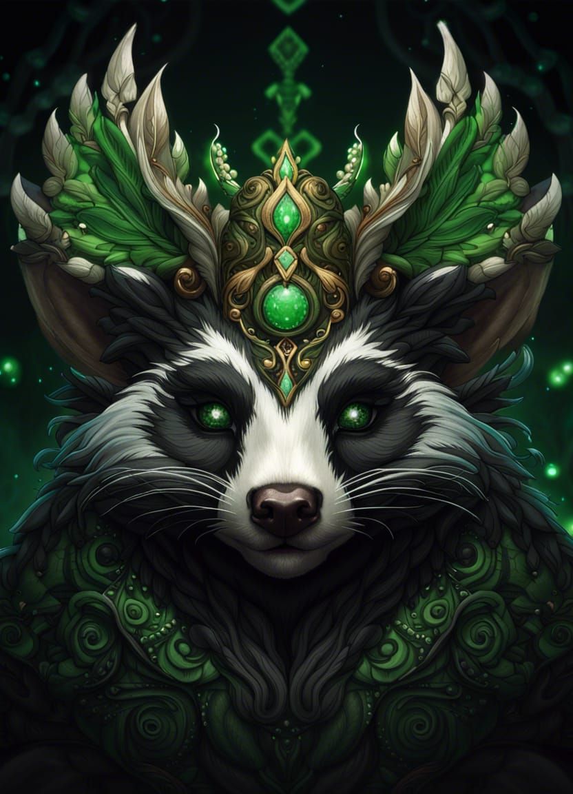 Surreal Fantasy Badger in Anime Style