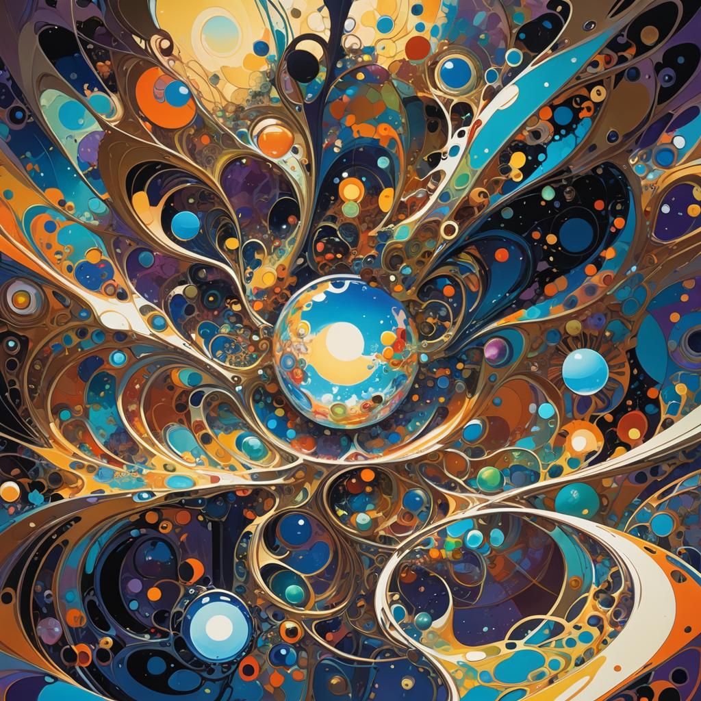 Ethereal Cosmic Bloom in Iridescent Digital Art