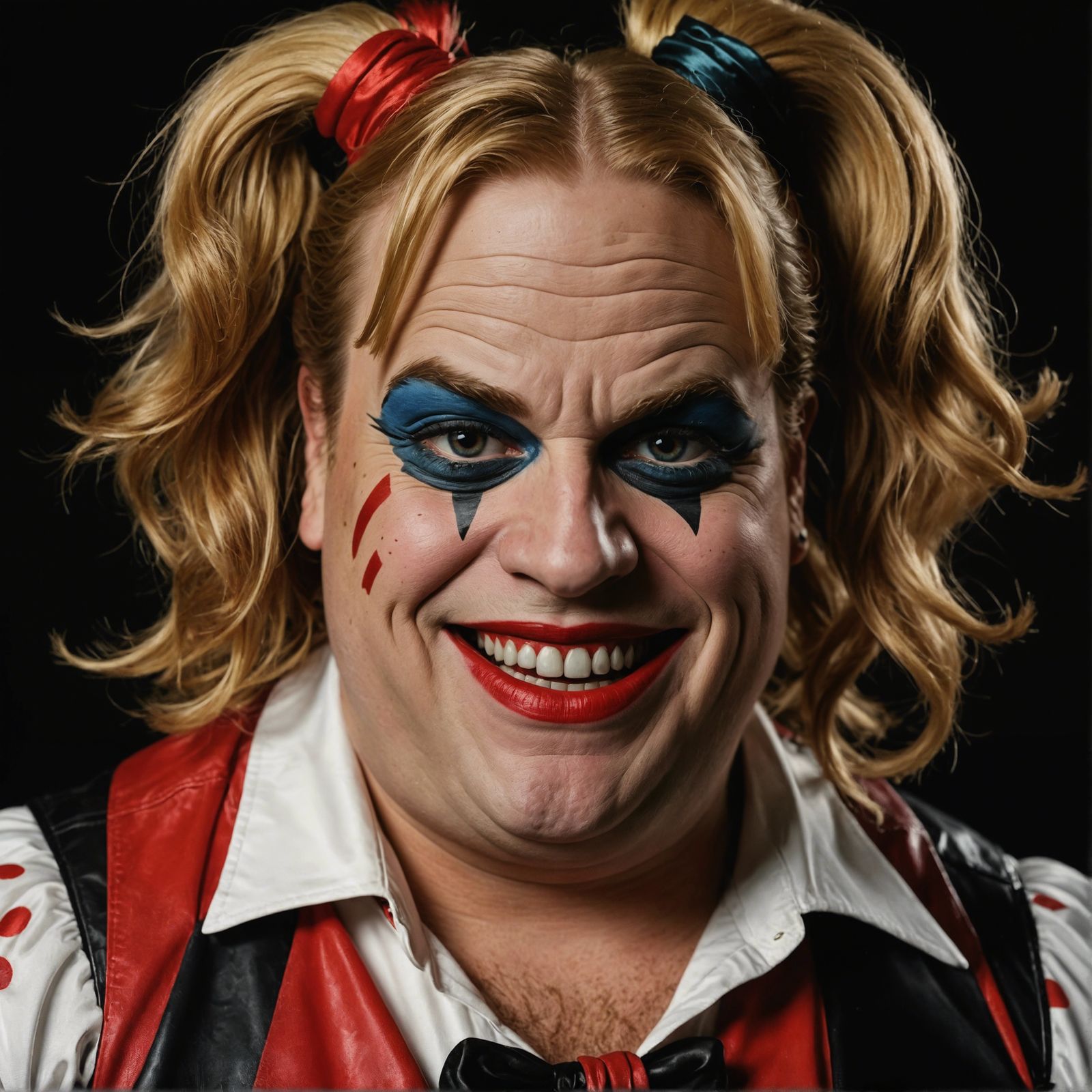 Chris Farley as Harley Quinn in Crisp Portrait