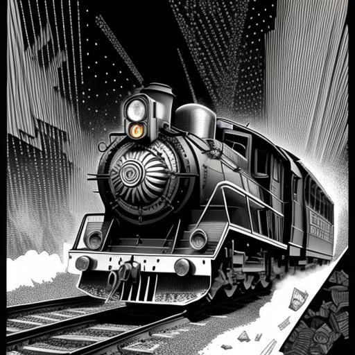 Grand Orientalist Locomotive in Fine Art Deco Style
