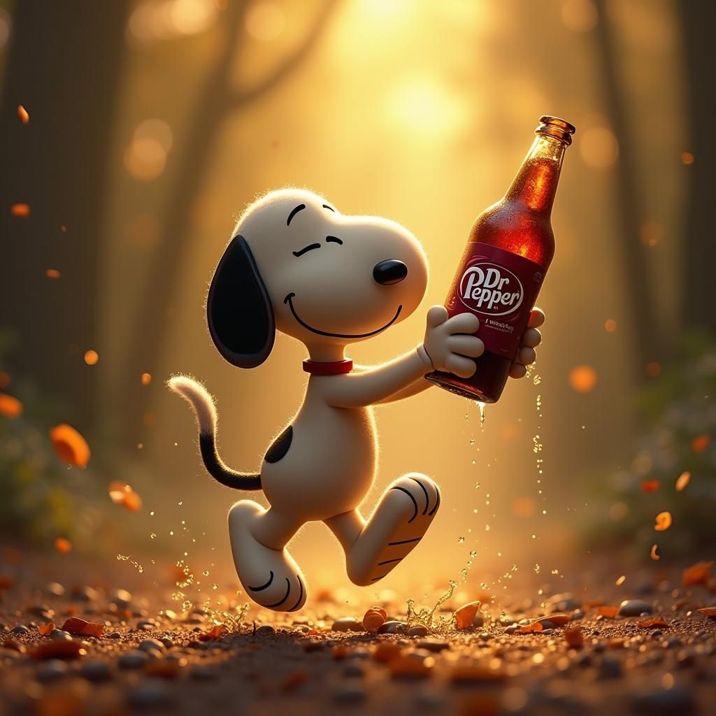 Snoopy Extends Friendly Hand with Dr Pepper in Surreal Dream...