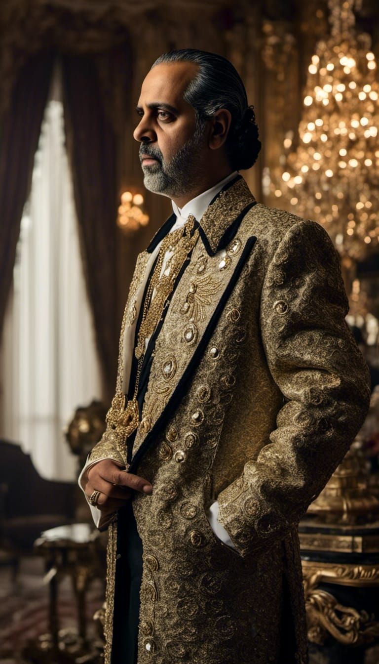 Luxurious Billionaire in Cinematic Stylized Portrait