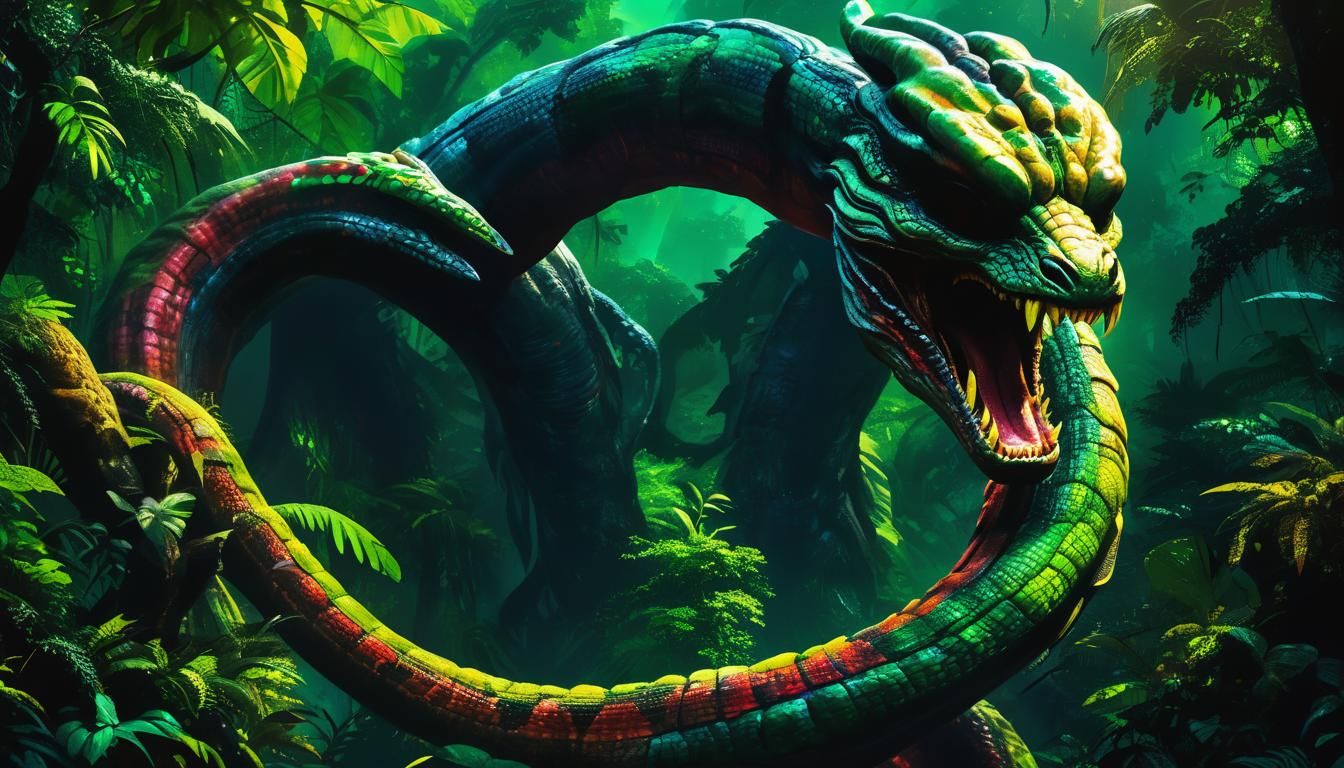 Tropical Beast with Human Form Erupts from Jungle Depths