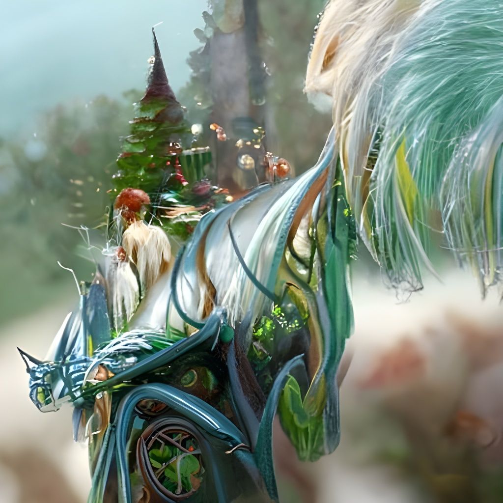 Ethereal High Elf: Red Skin, Green Hair, Demon Tail