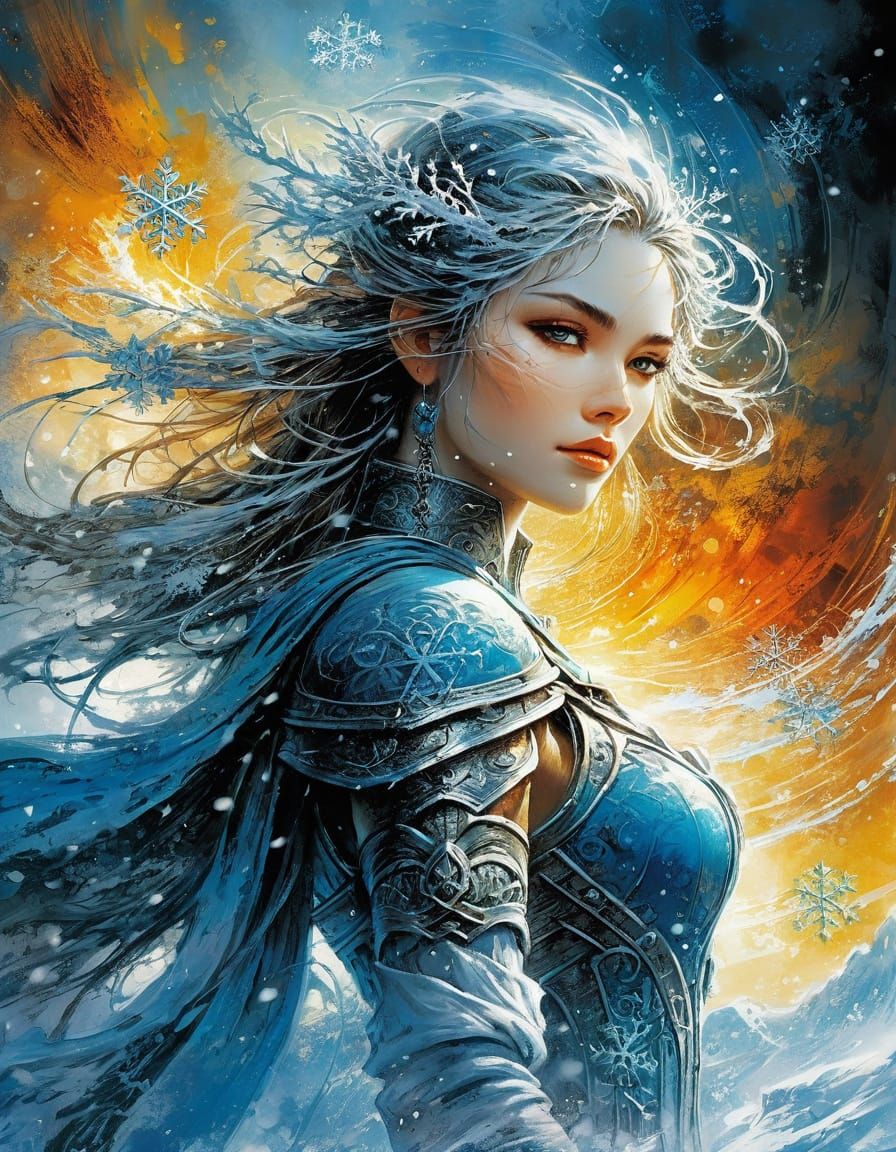 Summer & Winter Abstract Art with Complementary Colors