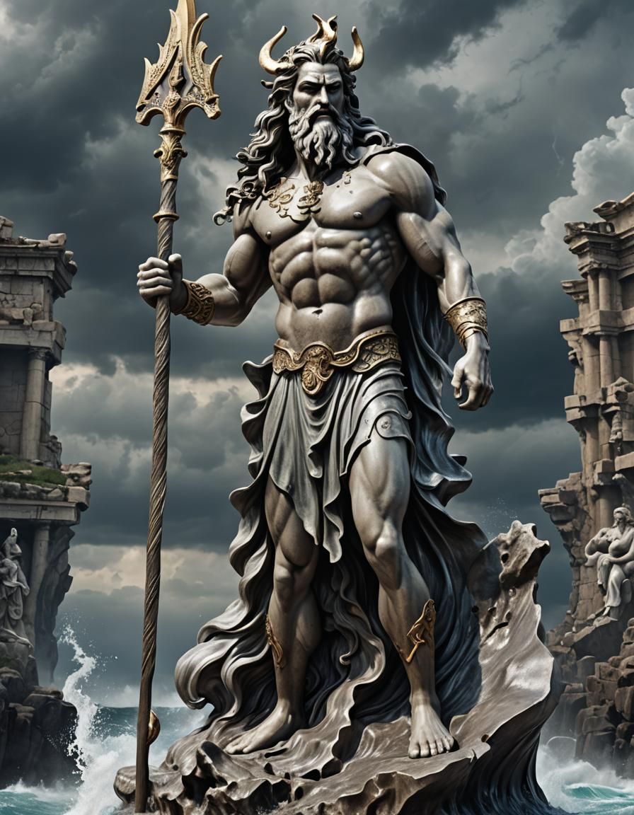 God of the Sea Revealed in Dark Onyx