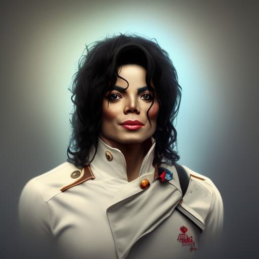 Michael Jackson Portrait in Neon Style