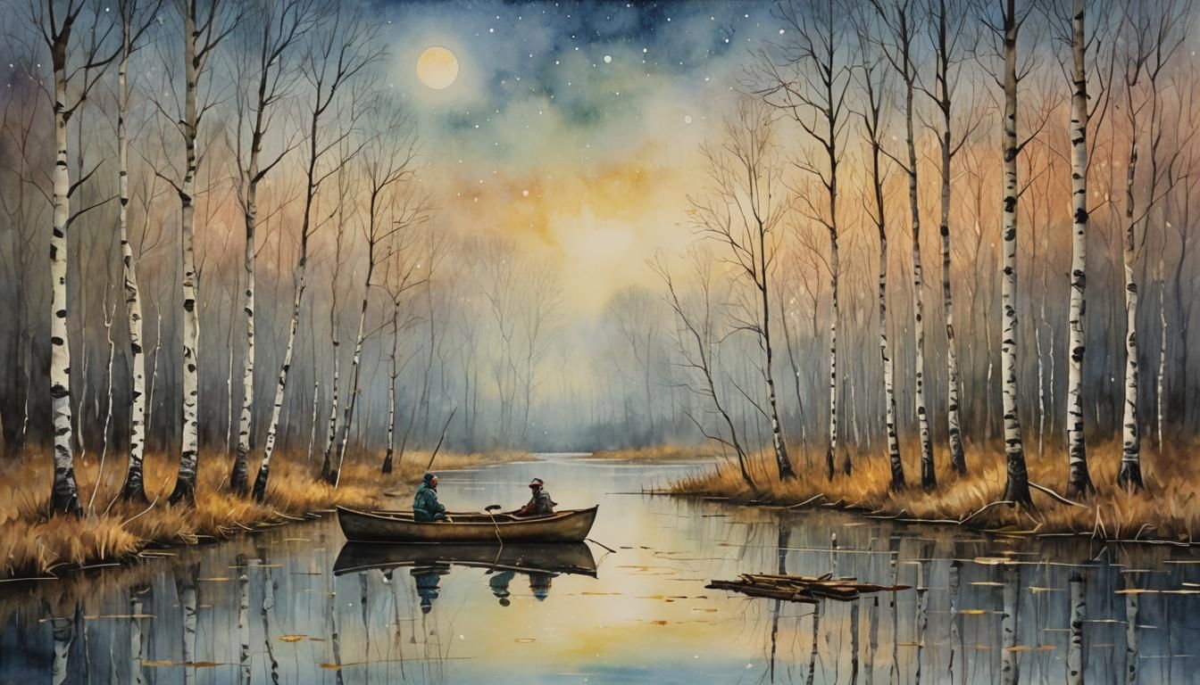 Golden Pond Watercolor Elegy