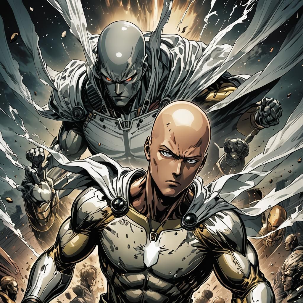 One Punch Man Comic Cover in Comic Book Art Style
