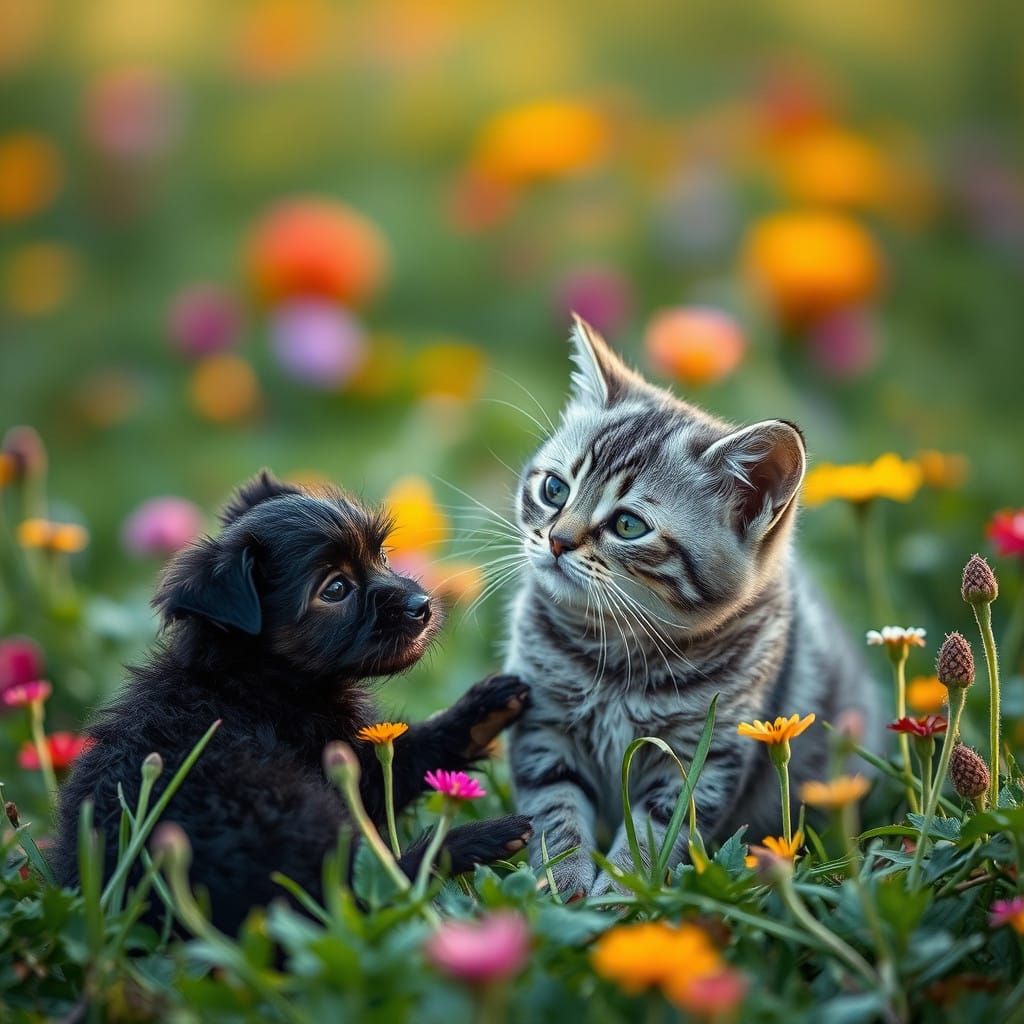 Sunny Meadow Adventure in Vibrant Colors