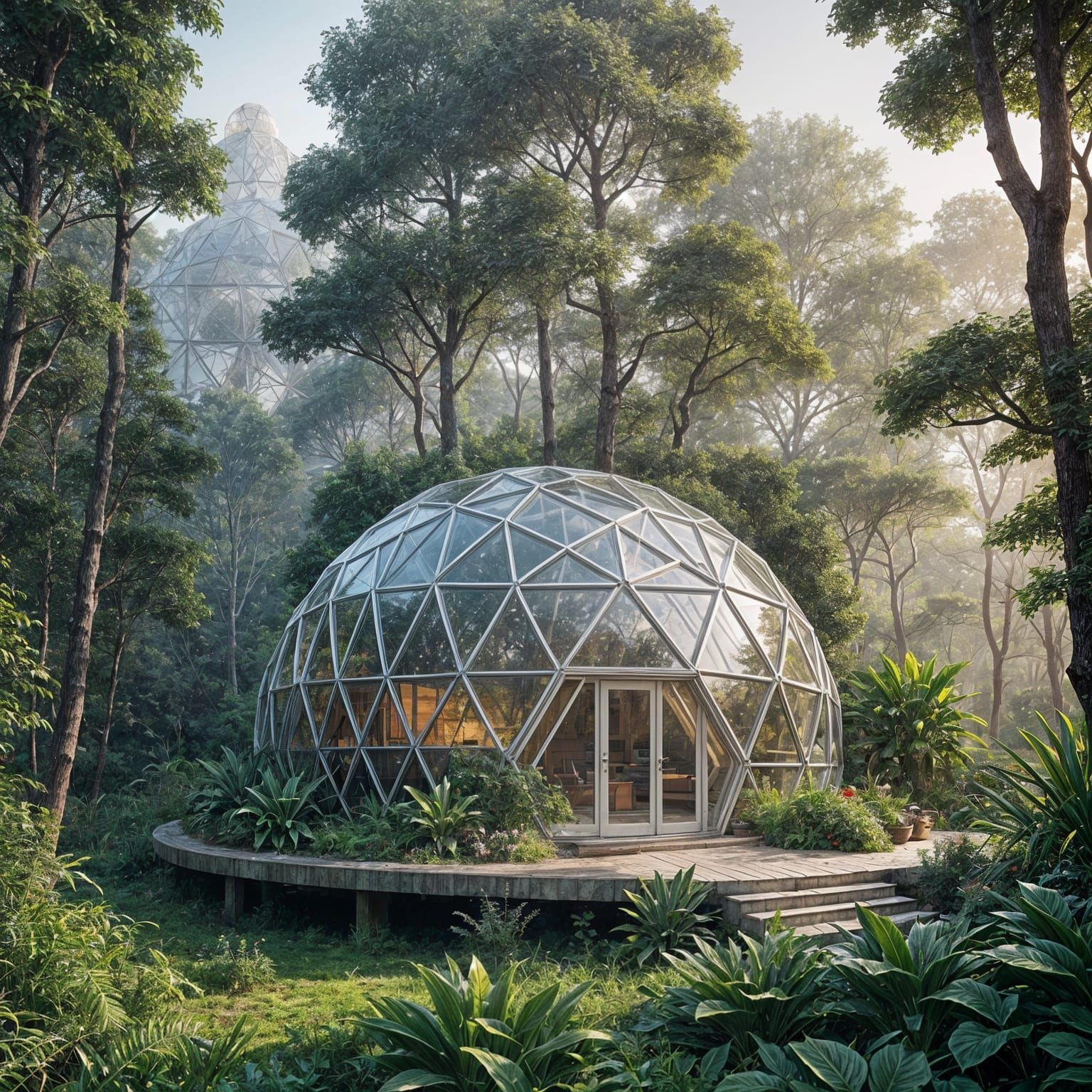 Geodesic Dome Home in Mid-Century Modern Style