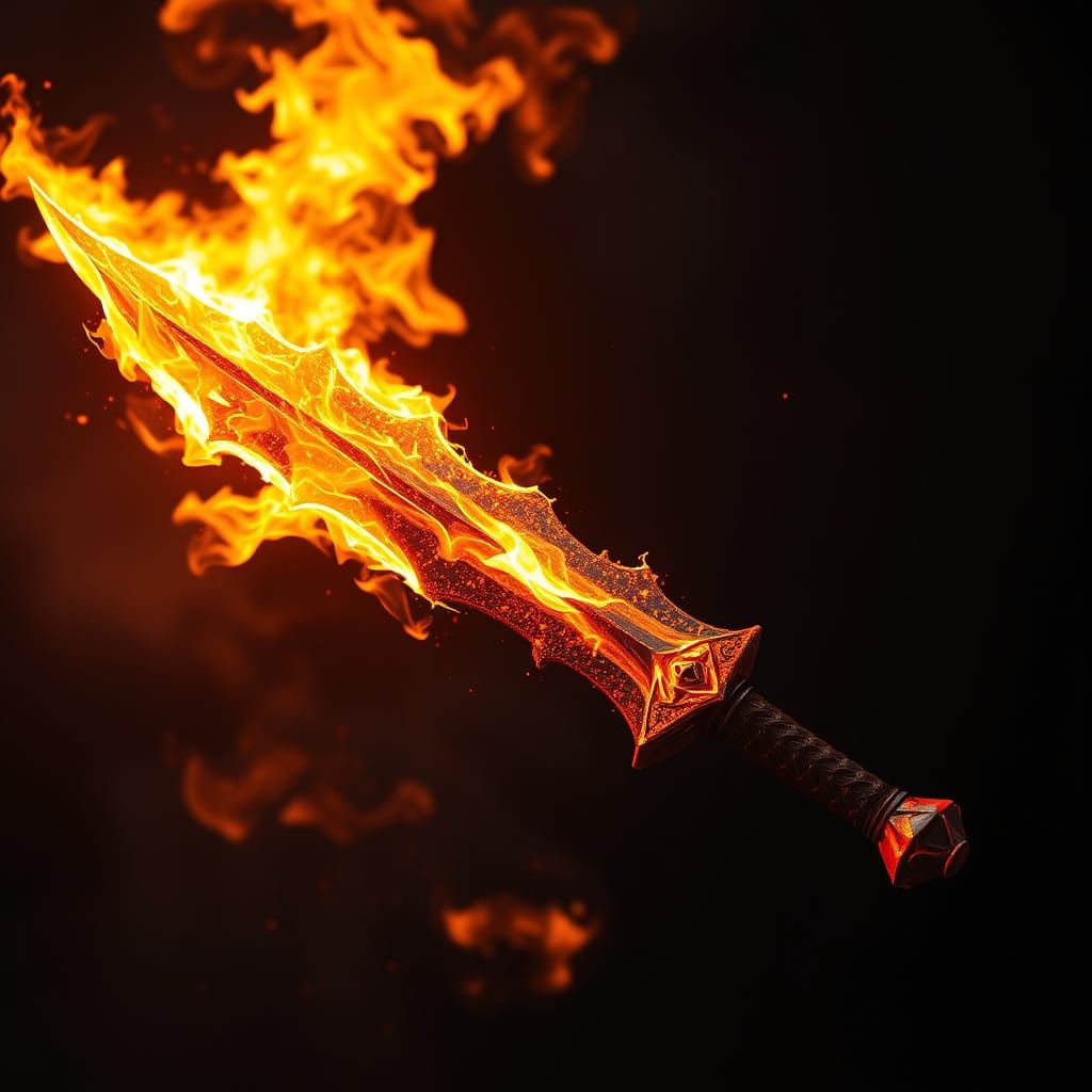 Epic Fire Sword Unleashes Blazing Fury