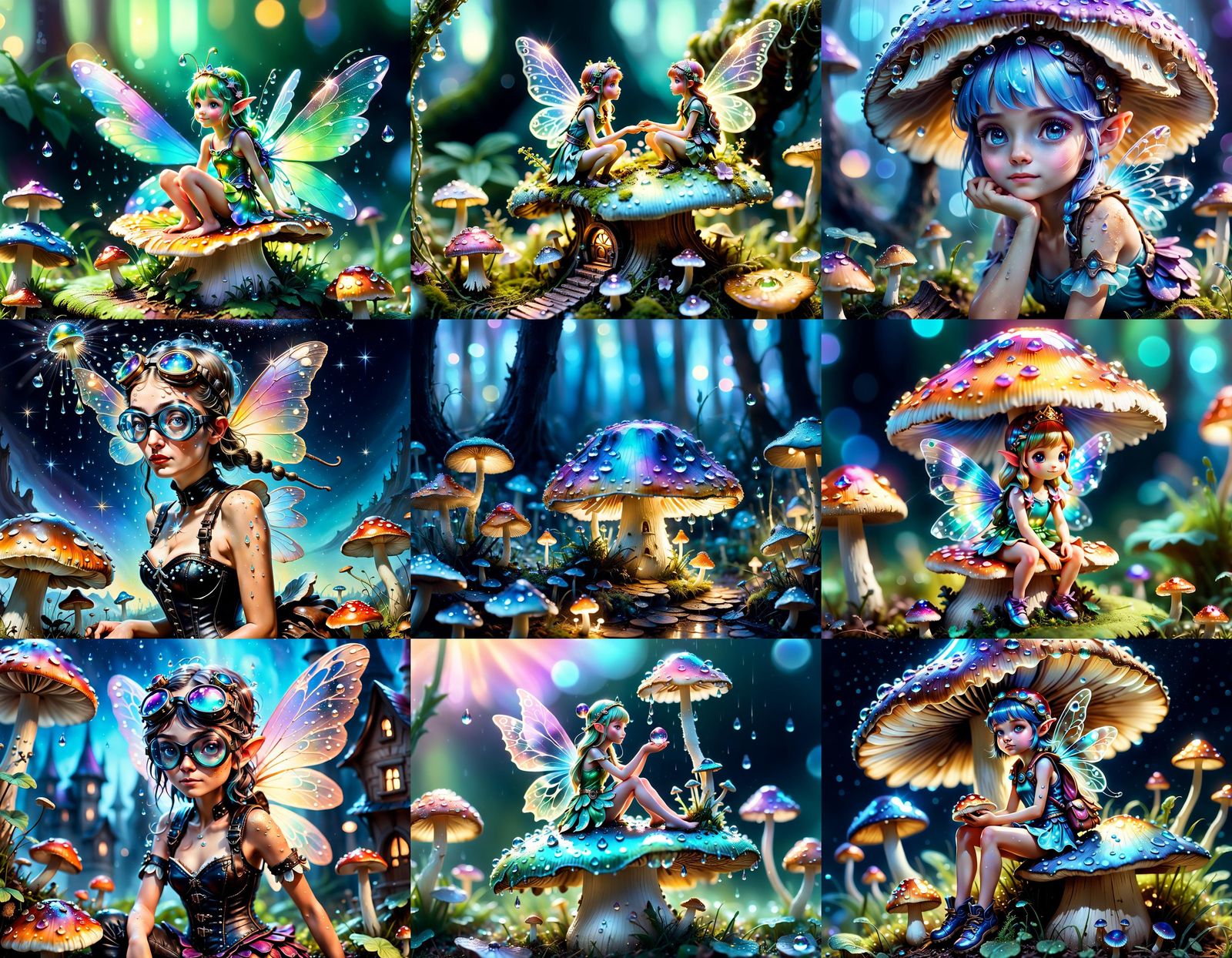 Enchanted Fairy Alchemist in Hyperrealistic Macro Photograph...