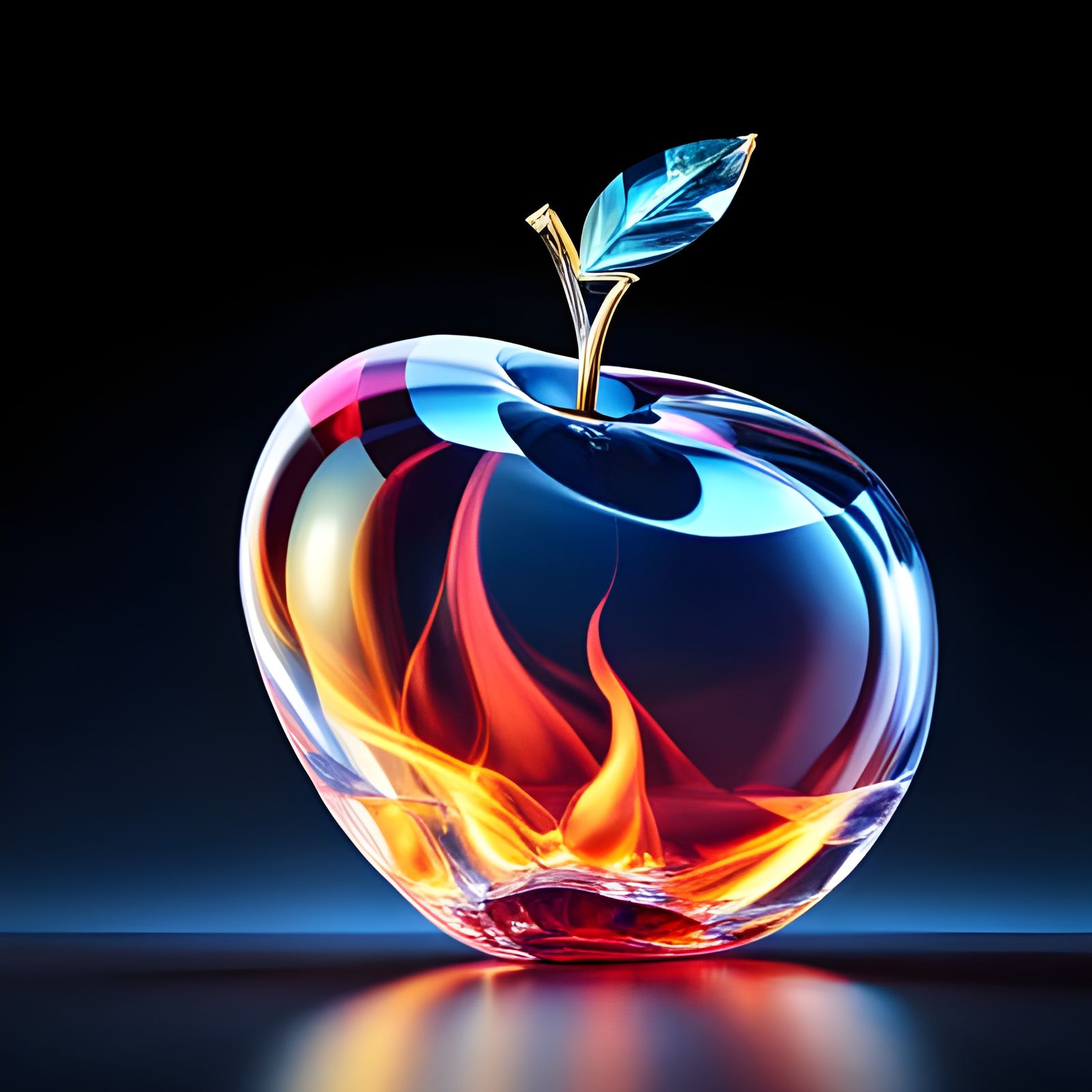 Crystal Apple Abstraction in Triadic Colors