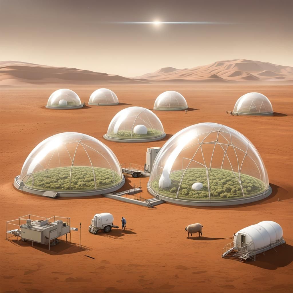 Farming Under Transparent Domes on the Red Planet