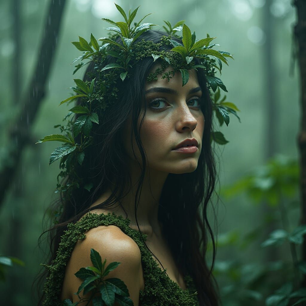 Enchanted Forest Siren in Earthy Splendor