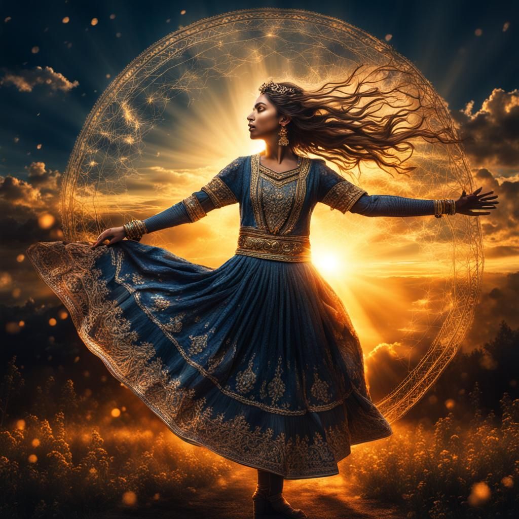 Intricate Dance in High-Contrast Lighting