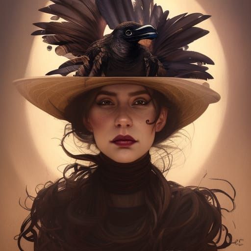 Eclectic Witch Portrait in Hyperdetailed Digital Art