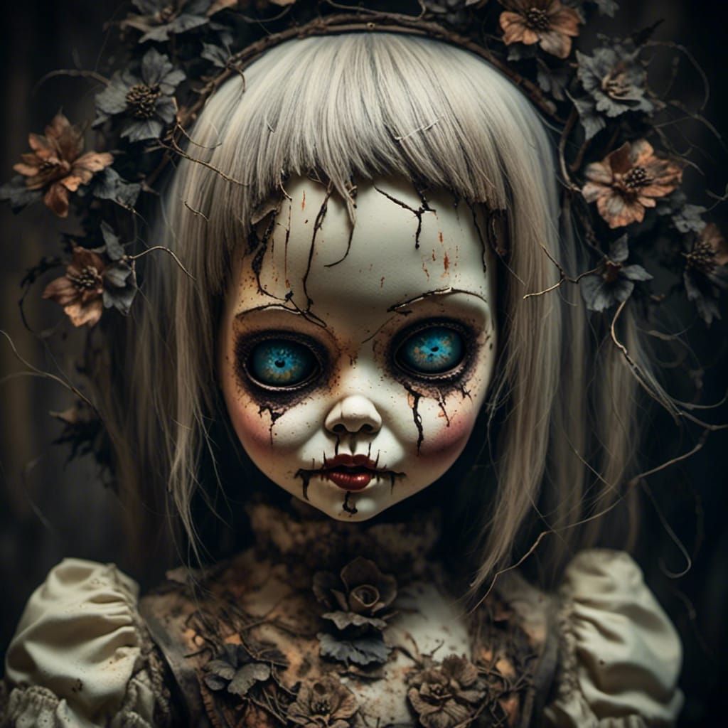 Cyberpunk Android Doll under Sinister Illumination