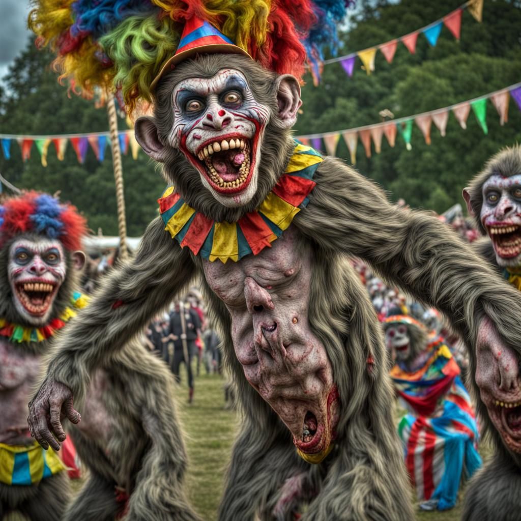 Surreal Zombie Apocalypse Scene in Hyperrealistic Style