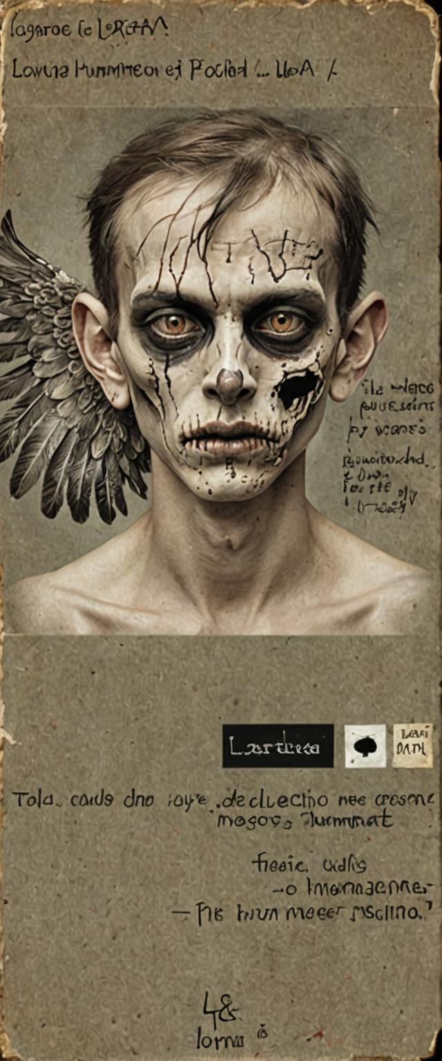 Deformed Adolescent Boy Dominated by Dark Fantasy Influences