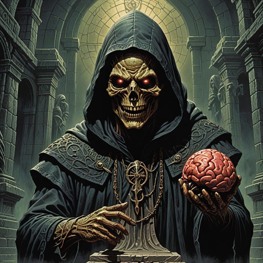 Dark Warlock Scans Human Brain in Grotesque Ritual