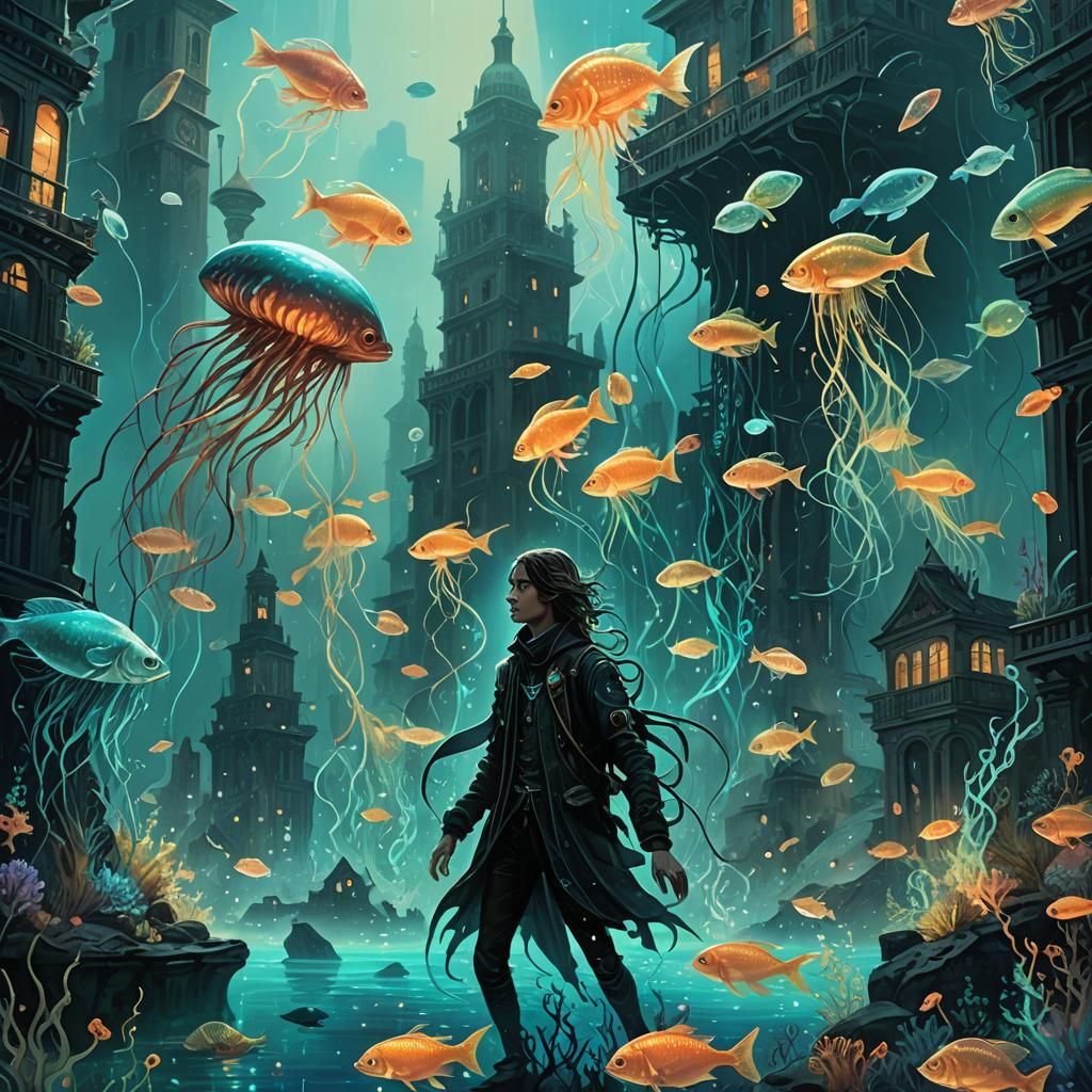 Beneath the Turquoise Waves: A Bioluminescent Realm