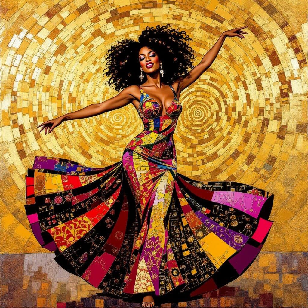 Portrait of a dancing Lola Falana
