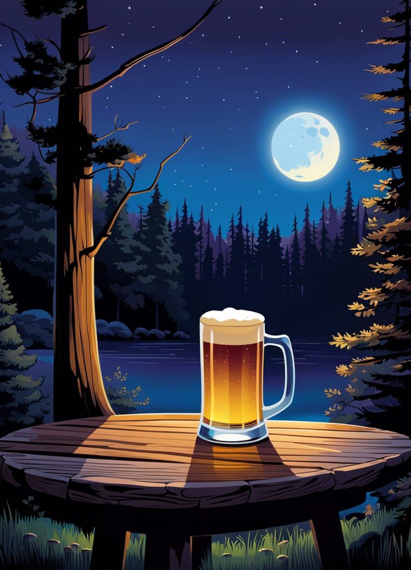 Moonlit Nightcap in the Forest