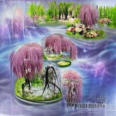 Whimsical Willow Blossoms in Watercolor Painting