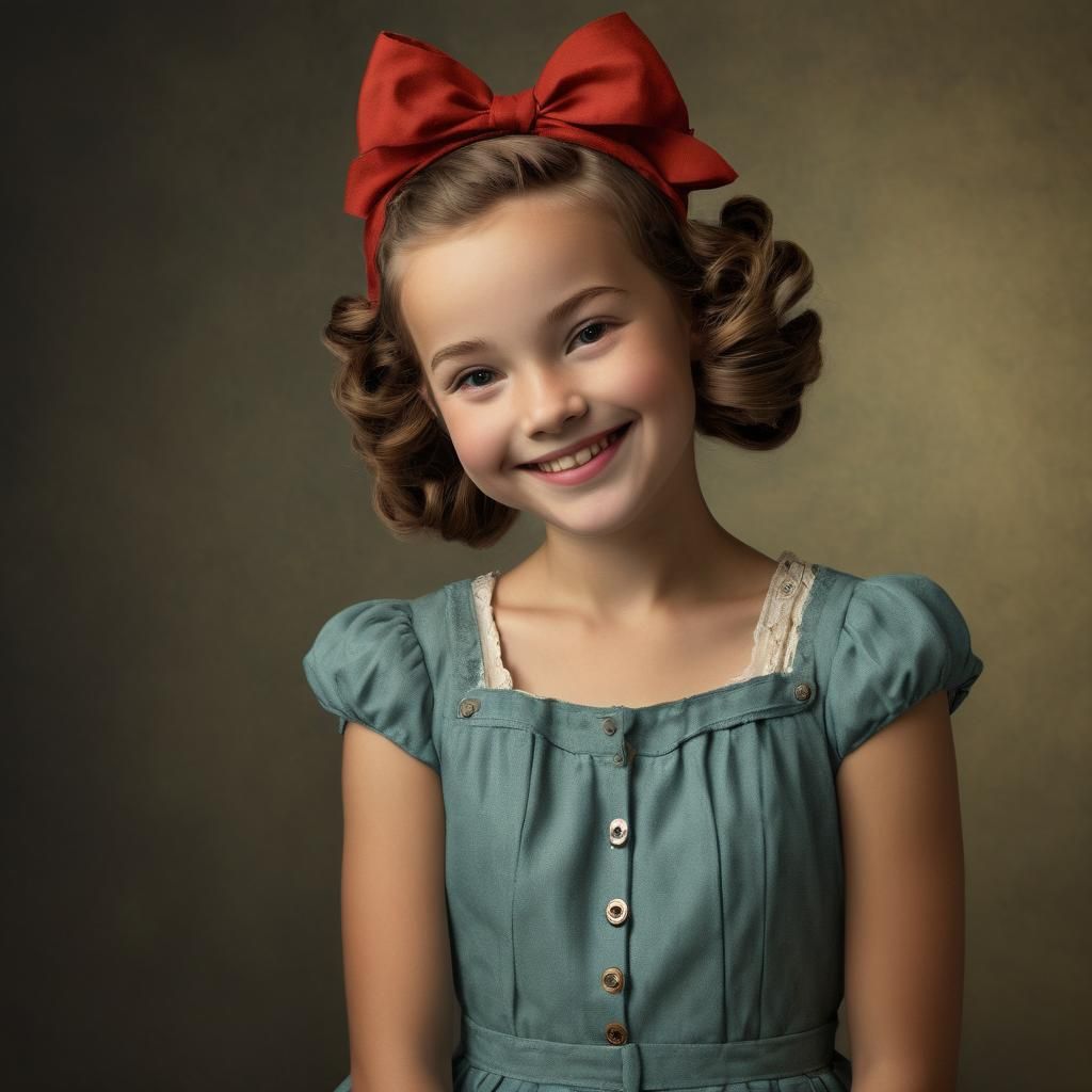 Vintage-Inspired Photograph of a Happy Young Girl