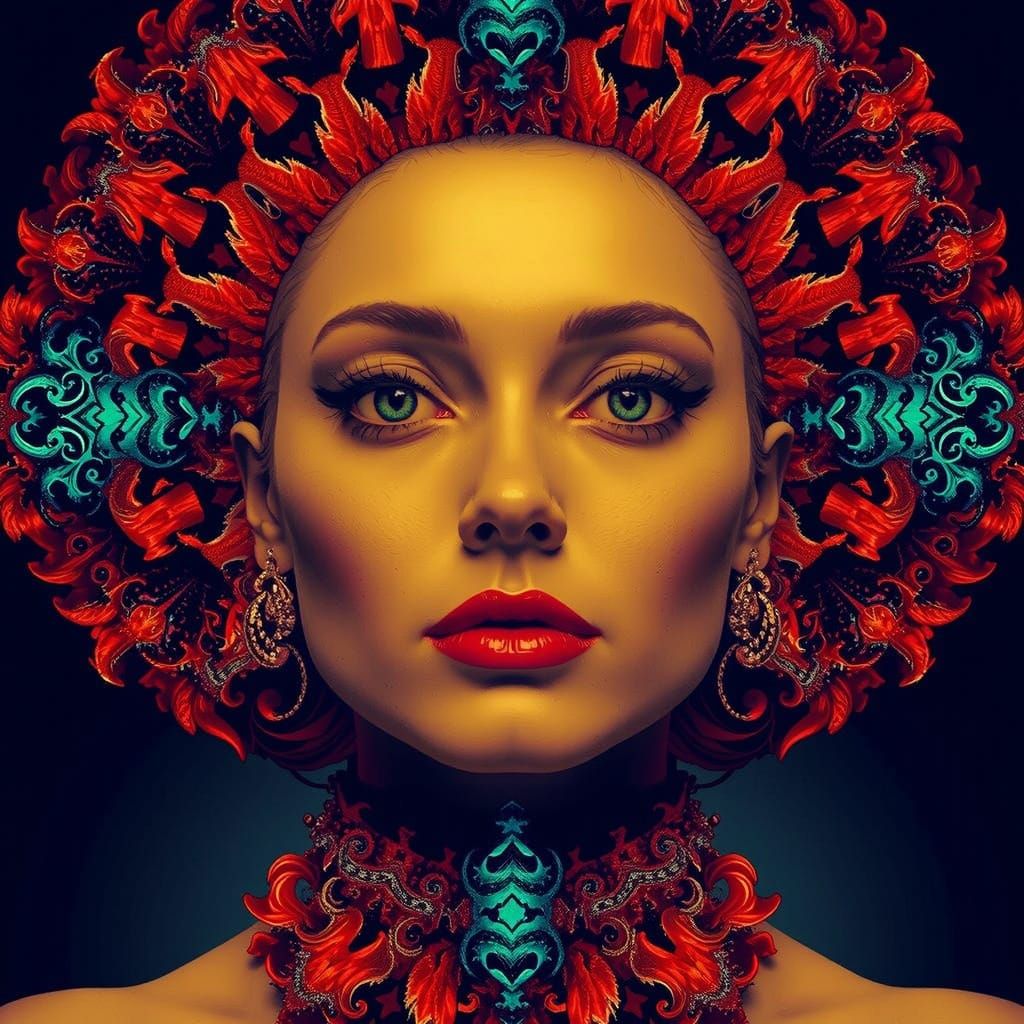 Abstract Swirling Red Forms