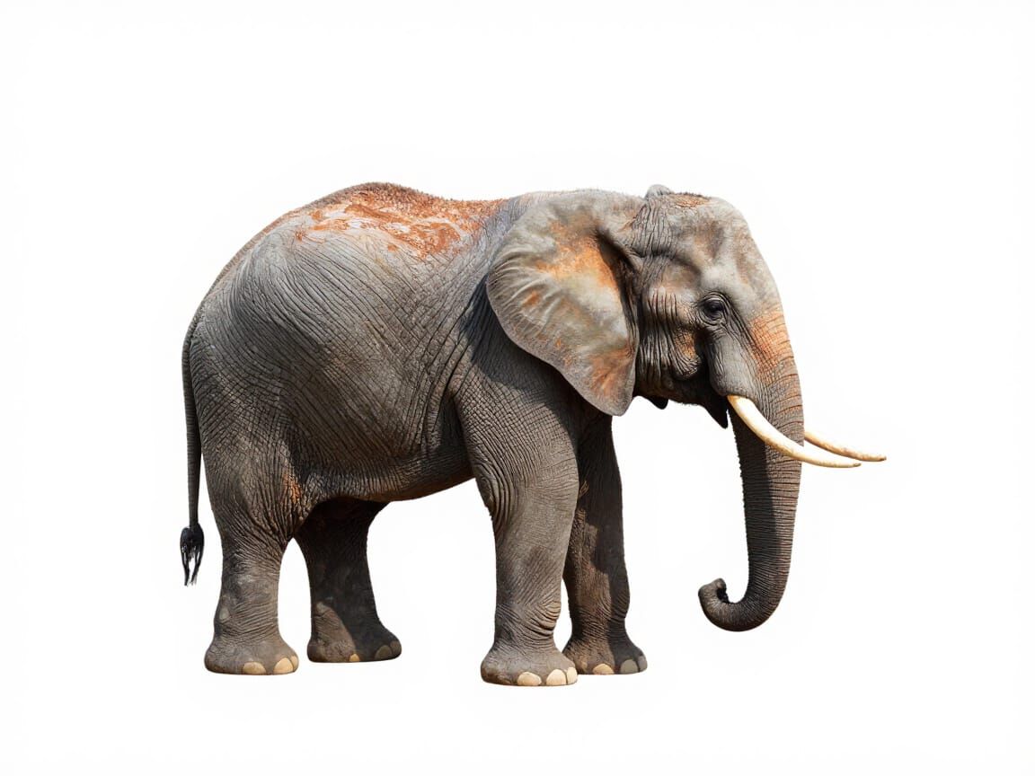 Colorful Realistic Elephant Minimalist Design