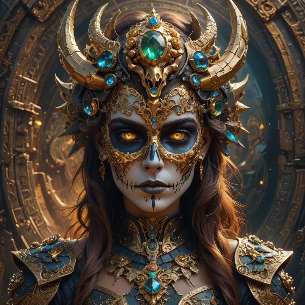 Armored Vixen's Enchanted Skull in Rich, Deep Colors