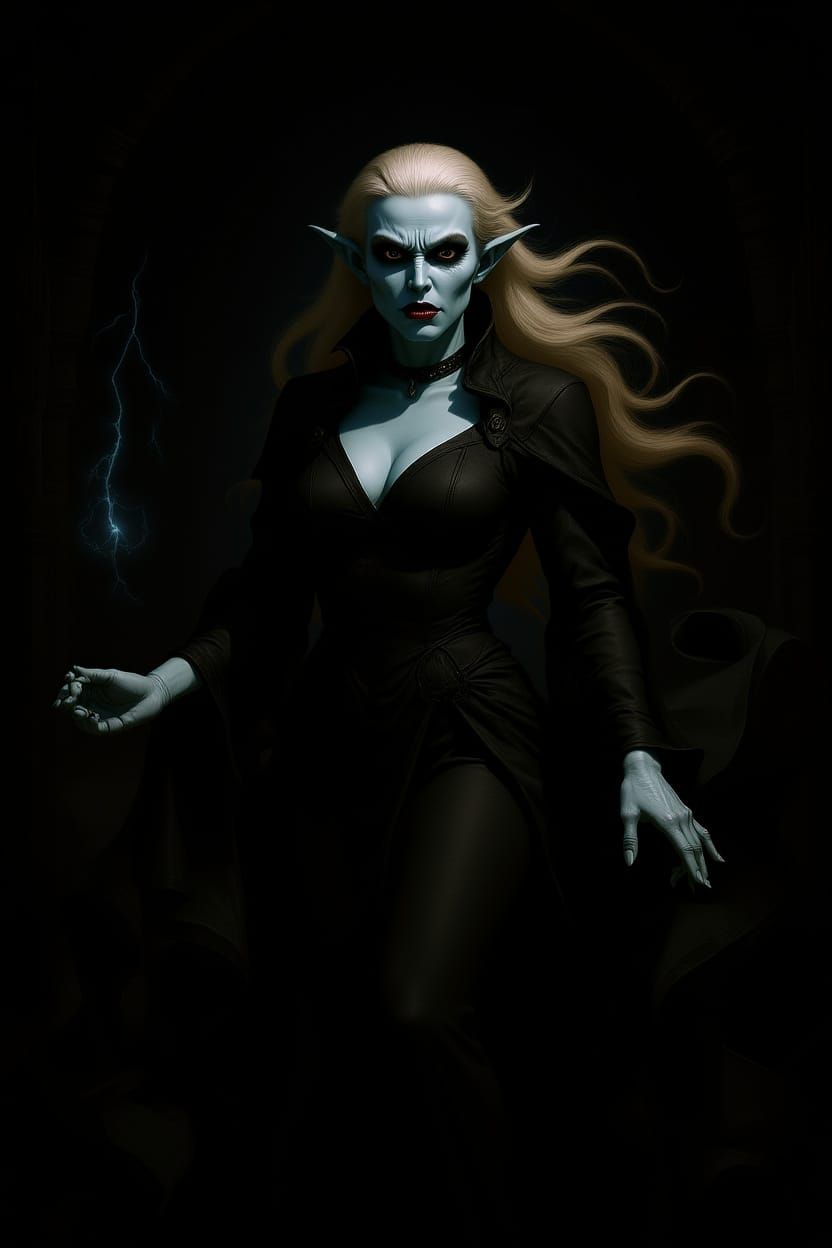 Confident Demoness Claims Power in Fantasy Illustration Styl...