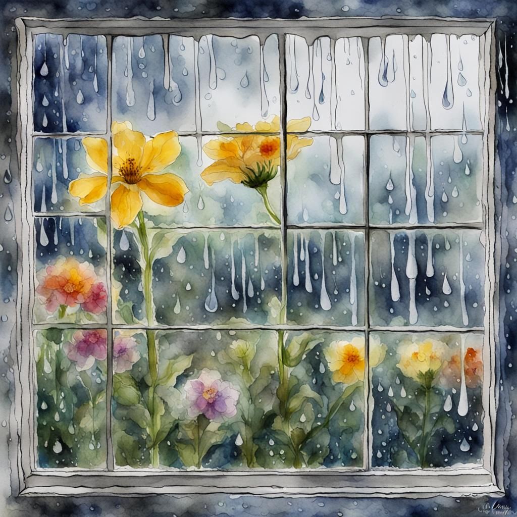 Rain on the windowpanes